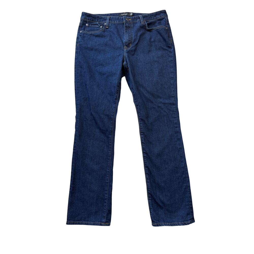 Lauren Ralph Lauren Jeans Womens 16 Blue Dark Wash Classic Straight Leg Denim